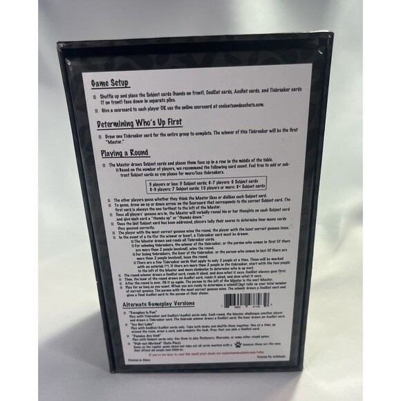 Cool Cats & AssHats Funny Adult Party Game Drinking Party Game Complete - Picture 6 of 11